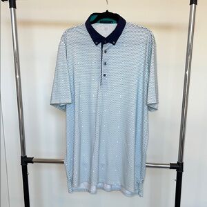 Greyson Men's Blue Polka Dot Polo Shirt